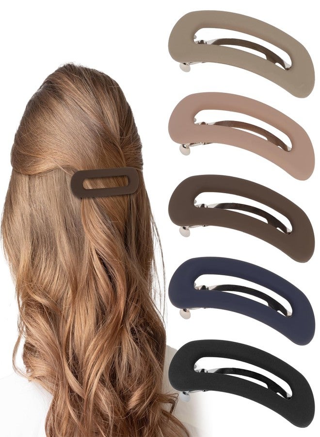 CURASA Flat Hair Barrettes Clips for Women Flat Claw Clips Matte Claw Clips Flat Clips French Hair Barrette Lay Down Flat Hair Accessories for Women Girls - Image 1